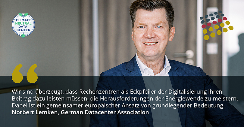 Norbert Lemken: „Wir sind überzeugt, dass Rechenzentren als Eckpfeiler der Digitalisierung ihren Beitrag dazu leisten müssen, die Herausforderungen der Energiewende zu meistern. Dabei ist ein gemeinsamer europäischer Ansatz von grundlegender Bedeutung.“