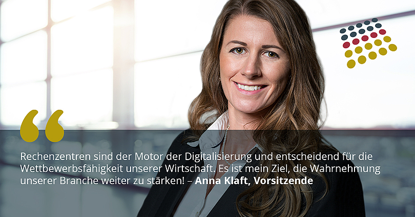 [Translate to Englisch:] Anna Klaft wird neue Vorstandsvorsitzende der GERMAN DATACENTER ASSOCIATION e.V.