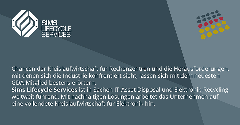 [Translate to Englisch:] GDA begrüßt Sims Lifecycle Services als Mitglied